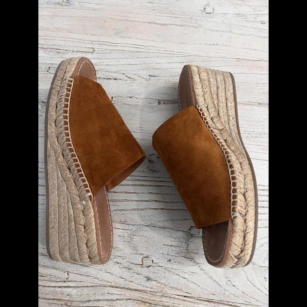 Rag & Bone Viv espadrille Suede Wedge Sandals Size 37.5 USA Size 7.5 - Picture 8 of 12